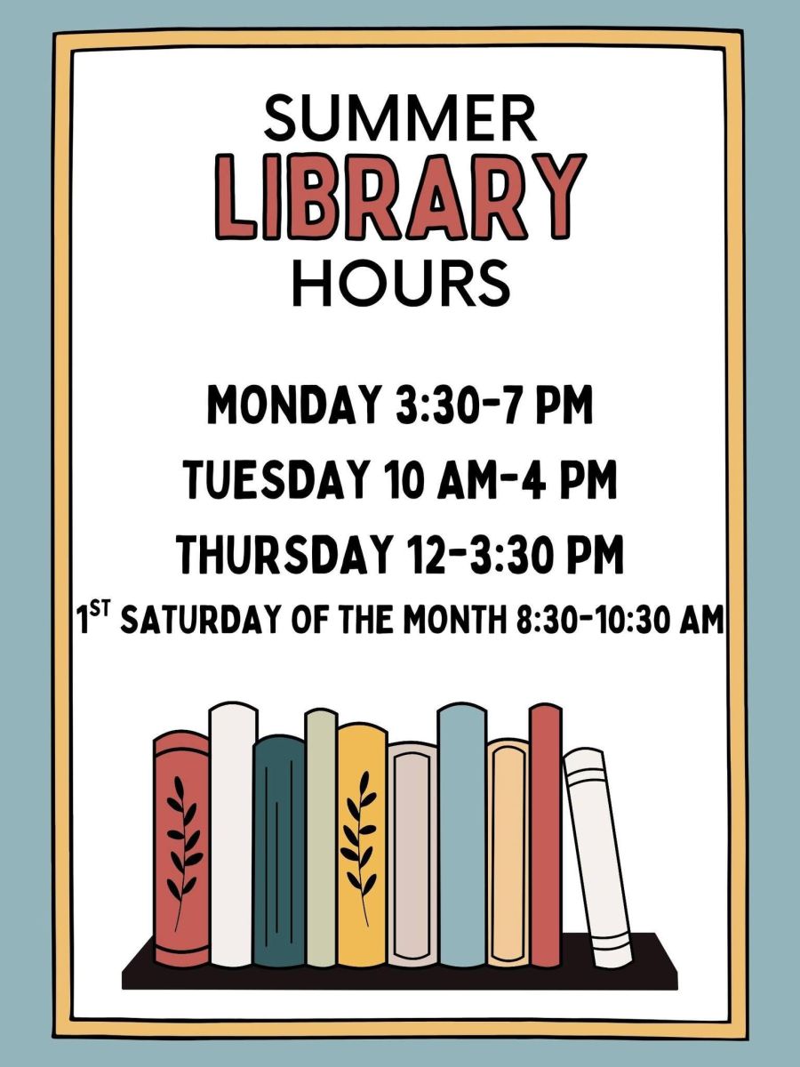 Summer Library Hours flyer